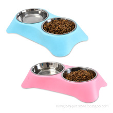 Double Stainless Steel Pet Feeding Drinking Bowl
